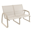 Compamia Pacific LoveSeat with Arms Taupe Frame Taupe Sling