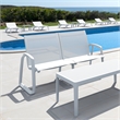 Compamia Pacific LoveSeat with Arms White Frame White Sling