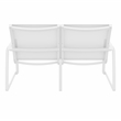 Compamia Pacific LoveSeat with Arms White Frame White Sling
