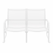 Compamia Pacific LoveSeat with Arms White Frame White Sling