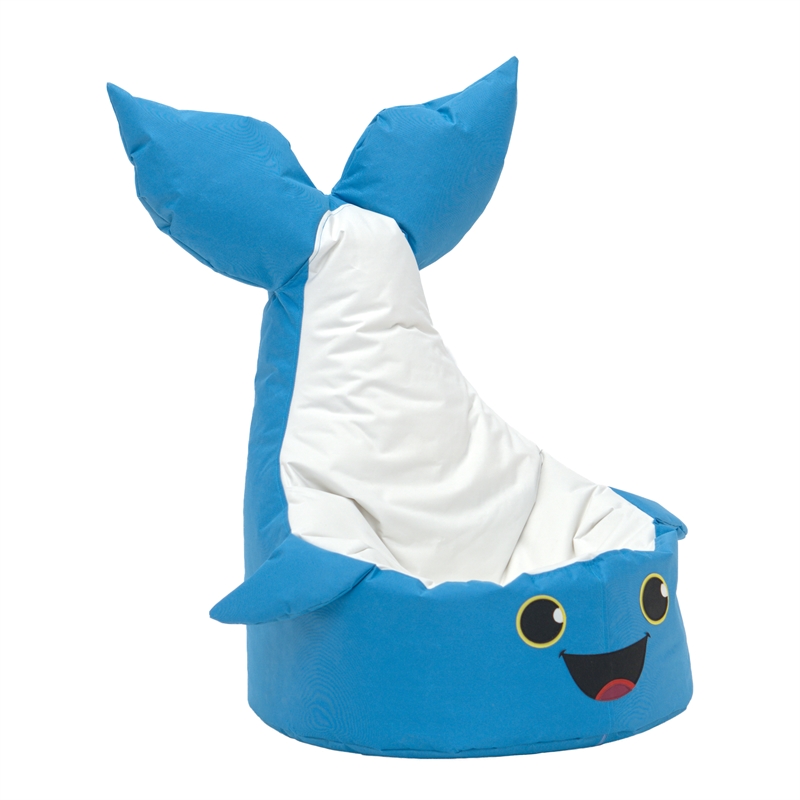 Blue and White Whale Bean Bag Chair