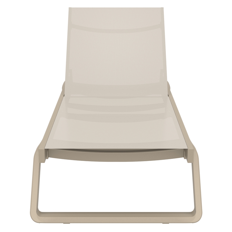 Compamia Tropic Arm Sling Chaise Lounge Taupe Frame Taupe Sling