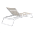 Compamia Tropic Arm Sling Chaise Lounge White Frame Taupe Sling