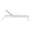 Compamia Tropic Arm Sling Chaise Lounge White Frame Taupe Sling