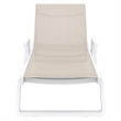 Compamia Tropic Arm Sling Chaise Lounge White Frame Taupe Sling