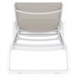 Compamia Tropic Arm Sling Chaise Lounge White Frame Taupe Sling