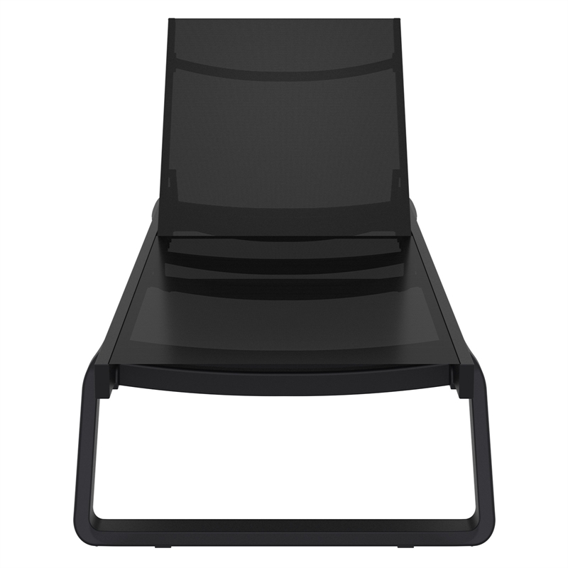Compamia Tropic Sling Chaise Lounge Black Frame Black Sling