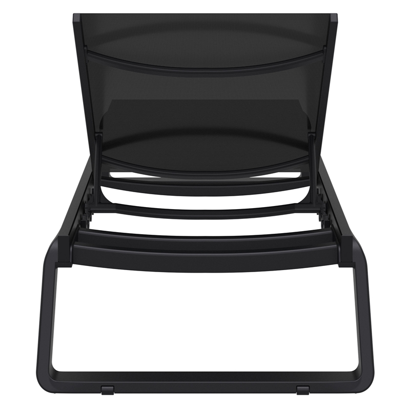 Compamia Tropic Sling Chaise Lounge Black Frame Black Sling