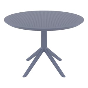 Compamia Sky 42 inch Round Dining Table Dark Gray