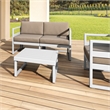 Compamia Mykonos Square Coffee Table Silver