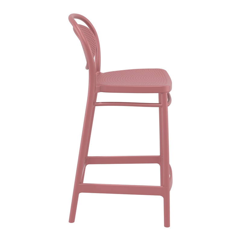 Compamia Marcel Resin Indoor Outdoor Counter Stool in Marsala finish