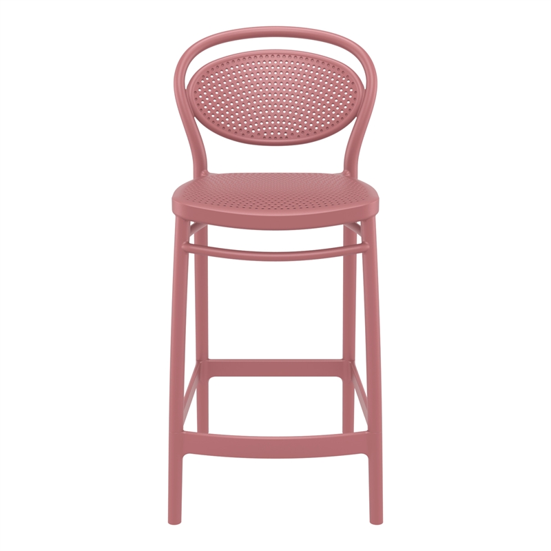 Compamia Marcel Resin Indoor Outdoor Counter Stool in Marsala finish