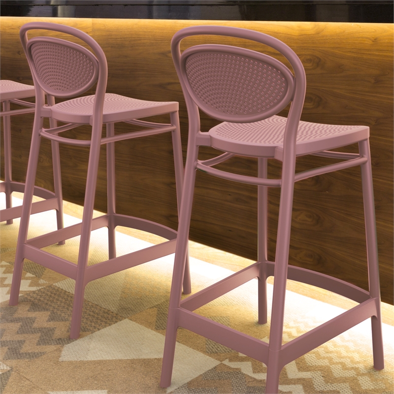 Compamia Marcel Resin Indoor Outdoor Counter Stool in Marsala finish