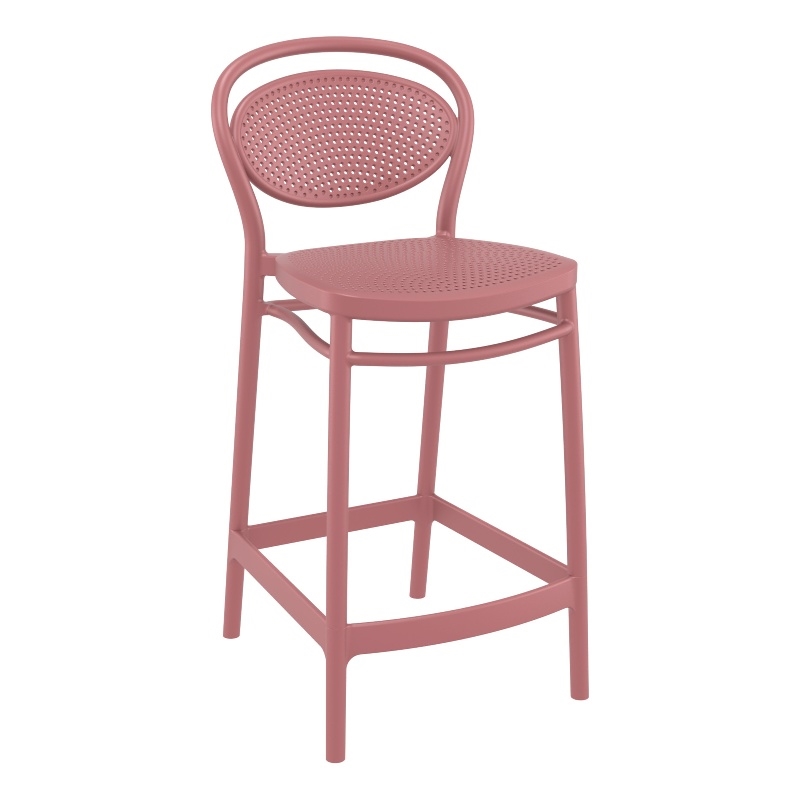 Compamia Marcel Resin Indoor Outdoor Counter Stool in Marsala finish