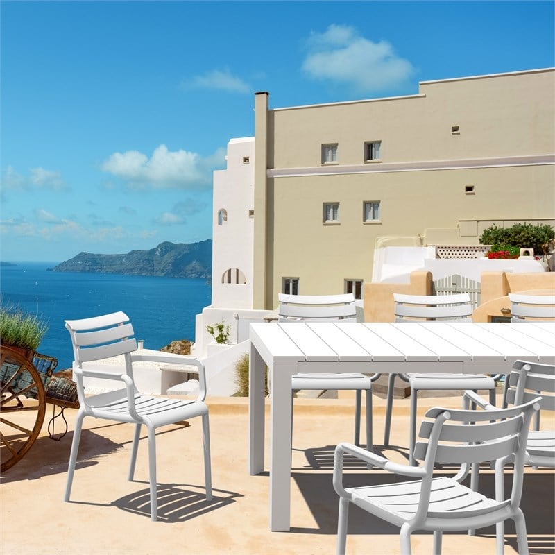 Compamia Paris Resin Outdoor Arm Chair in White finish