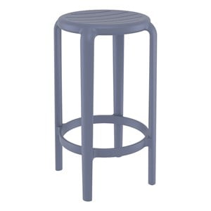 Compamia Tom Resin Counter Stool in Dark Gray finish