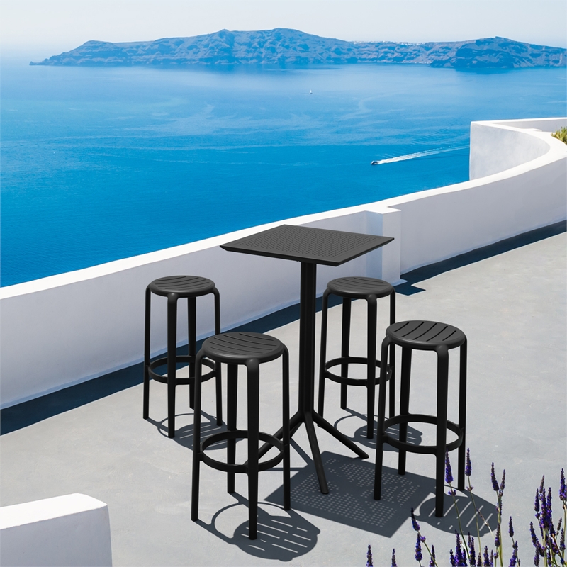 Compamia Tom Resin Bar Stool in Black finish