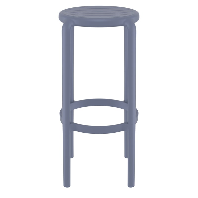 Compamia Tom Resin Bar Stool in Dark Gray finish