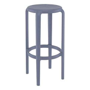 Compamia Tom Resin Bar Stool in Dark Gray finish