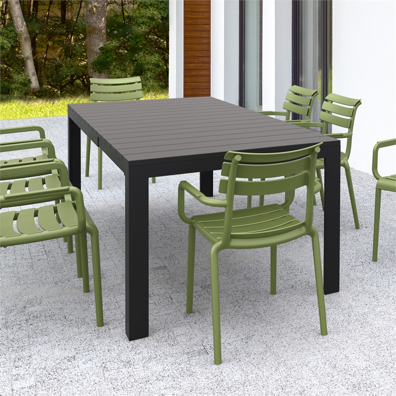 Compamia Atlantic 55-83 inch Extendable Dining Table in Black finish