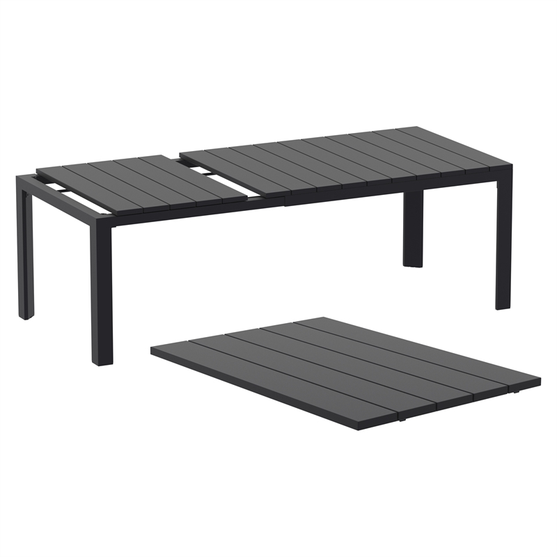Compamia Atlantic 55-83 inch Extendable Dining Table in Black finish