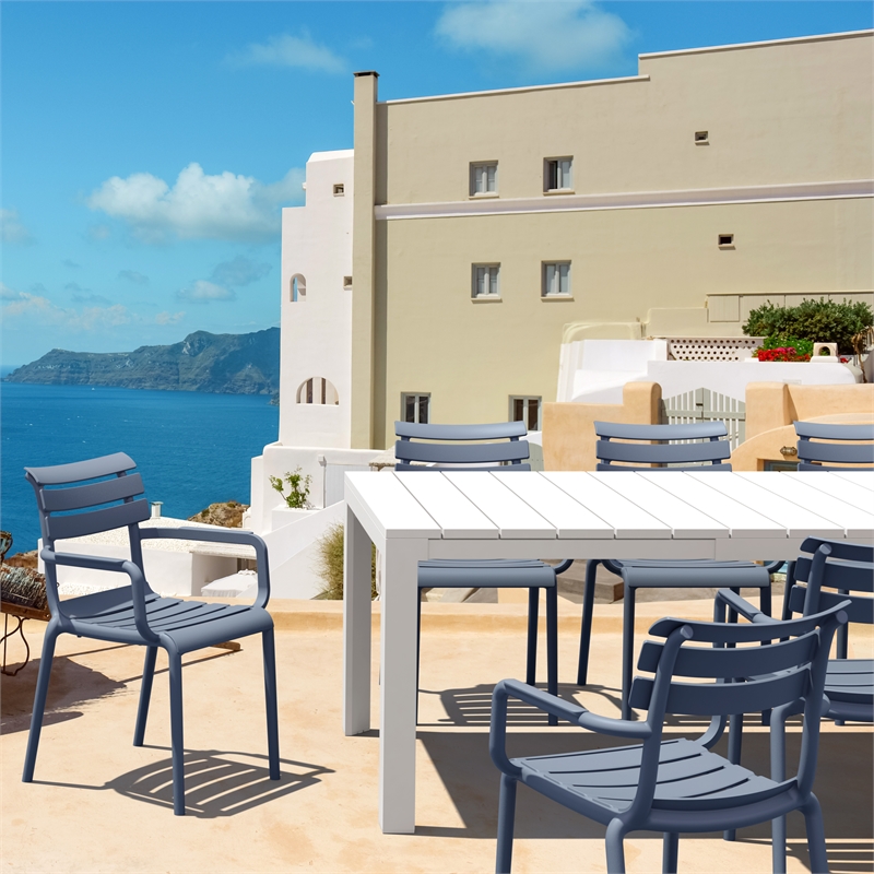 Compamia Atlantic 55-83 inch Extendable Dining Table in White finish
