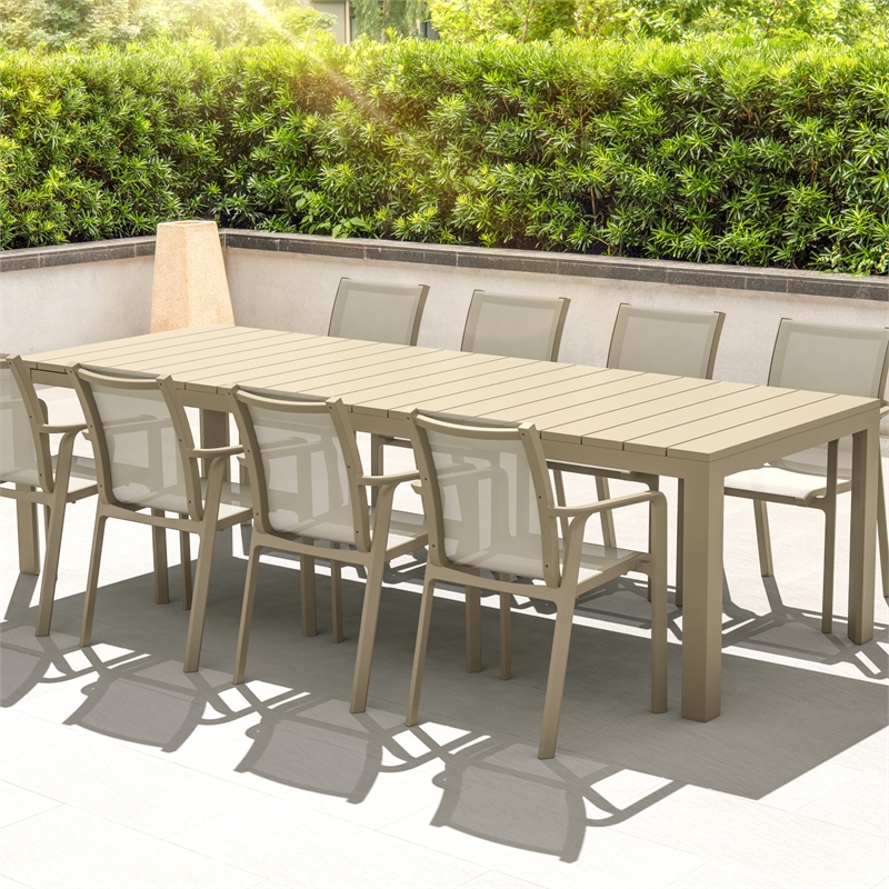 Compamia Atlantic XL 83-110 inch Extendable Dining Table in Taupe finish