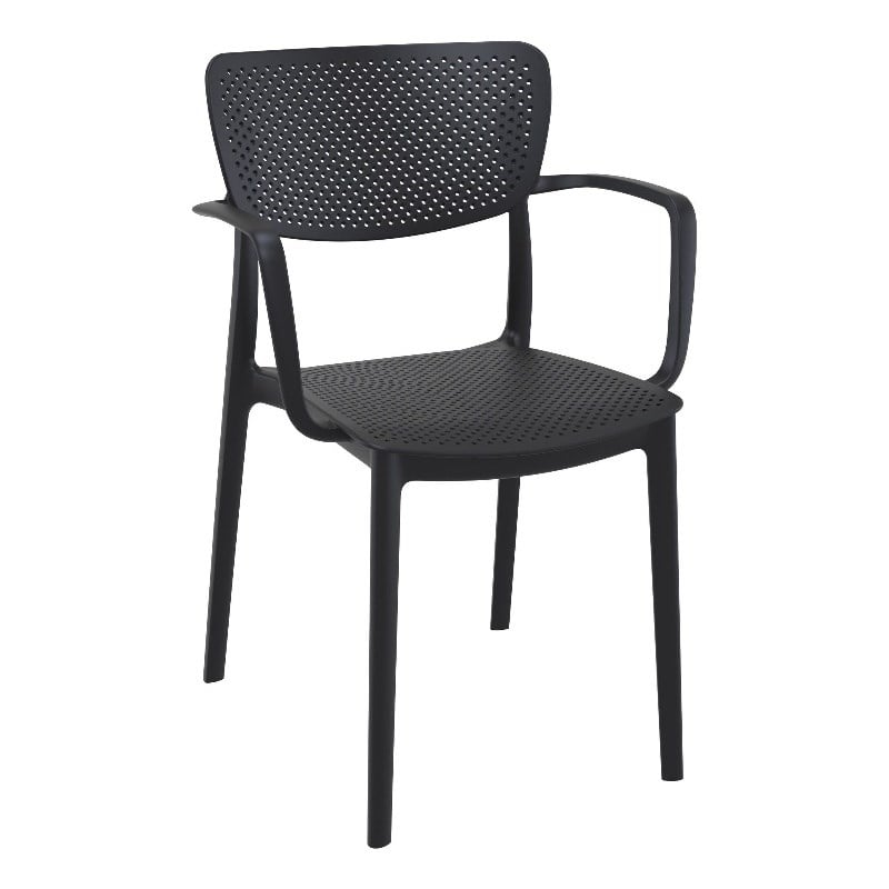 Compamia Loft Bistro Set 3 Piece with 27 inch Table Top Black