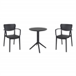 Compamia Loft 3-Piece Contemporary Polypropylene Resin Bistro Set in Black