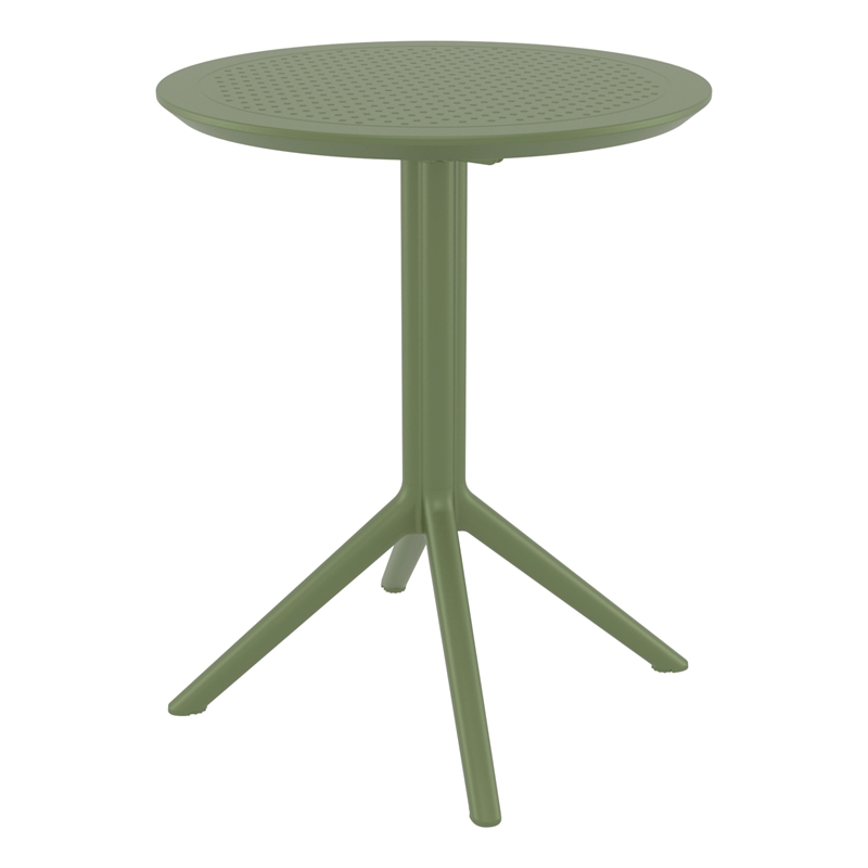 Compamia Loft Round Bistro Set 3 Piece with 24 inch Table Top Olive Green