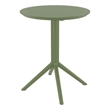 Compamia Loft Round Bistro Set 3 Piece with 24 inch Table Top Olive Green
