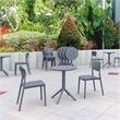 Compamia Lucy Round Bistro Set 3 Piece with 24 inch Table Top Dark Gray