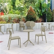 Compamia Lucy Round Bistro Set 3 Piece with 24 inch Table Top Taupe