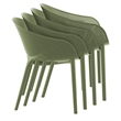 Compamia Sky Pro 11-Piece Polypropylene Resin Dining Set in Taupe/Olive Green