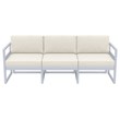 Compamia Mykonos Patio Sofa in Silver finish with Natural Cushions