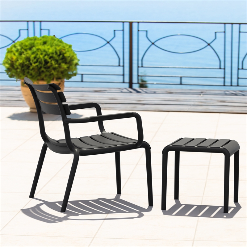 Compamia Paris Outdoor Club Lounge Chair in Black finish