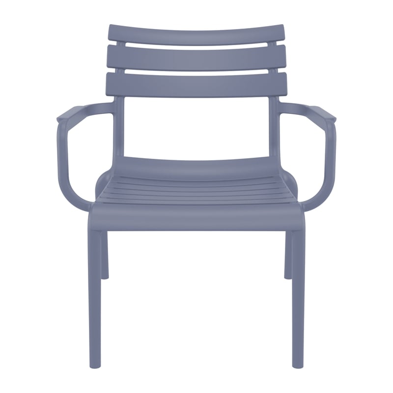 Compamia Paris Outdoor Club Lounge Chair in Dark Gray finish