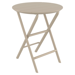 Compamia Helen 24&quot Round Folding Bistro Table in Taupe
