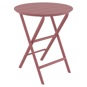 Compamia Helen 24&quot Round Folding Bistro Table in Marsala Finish