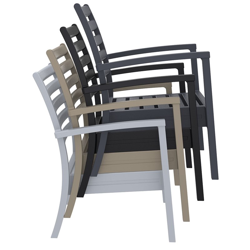 Compamia Artemis 7 Piece XL Club Seating Set in Silver Gray