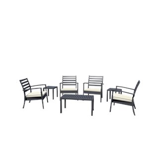 Compamia Artemis 7 Piece XL Club Seating Set in Silver Gray