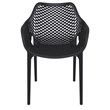 Compamia Air XL Outdoor Patio Dining Arm Chair in Black
