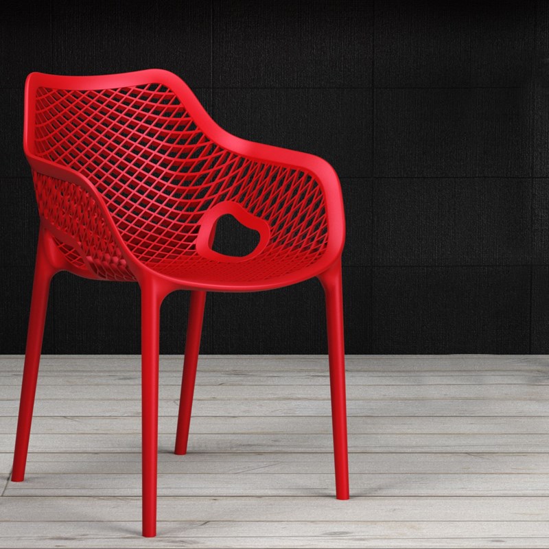 Compamia Air XL Outdoor Patio Dining Arm Chair in Red