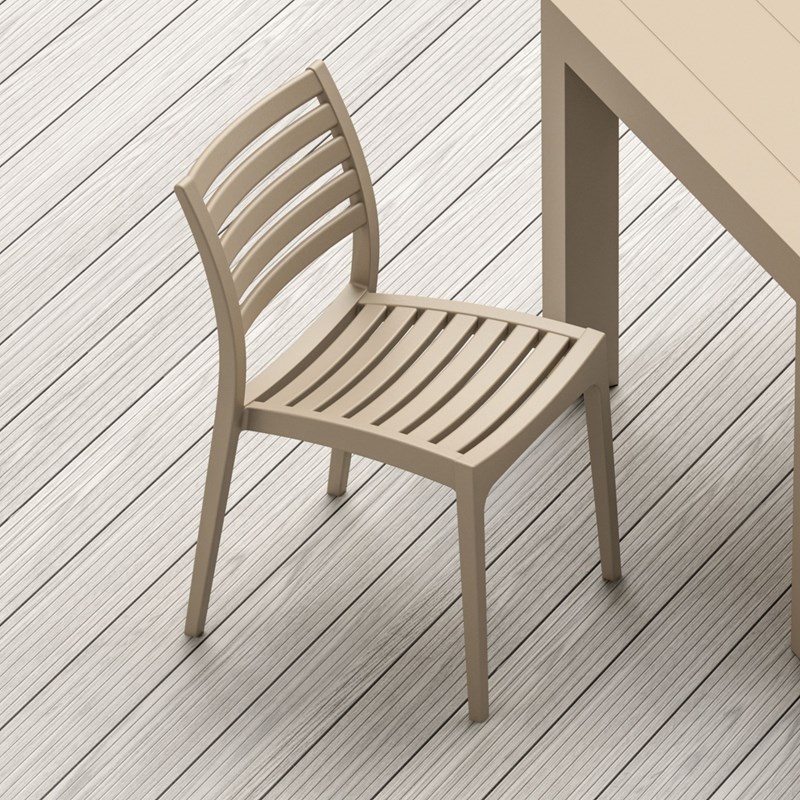 Compamia Ares Outdoor Patio Dining Chair in Taupe
