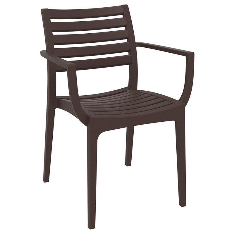 Compamia Artemis Outdoor Patio Dining Arm Chair in Brown