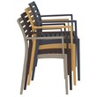 Compamia Artemis Outdoor Patio Dining Arm Chair in Dark Gray