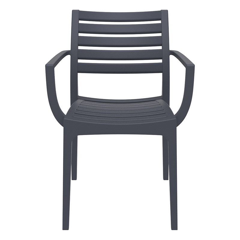 Compamia Artemis Outdoor Patio Dining Arm Chair in Dark Gray