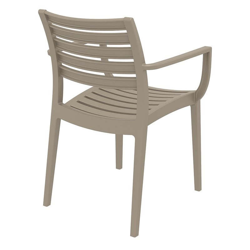 Compamia Artemis Outdoor Patio Dining Arm Chair in Taupe