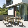 Compamia Artemis Outdoor Patio Dining Arm Chair in Taupe