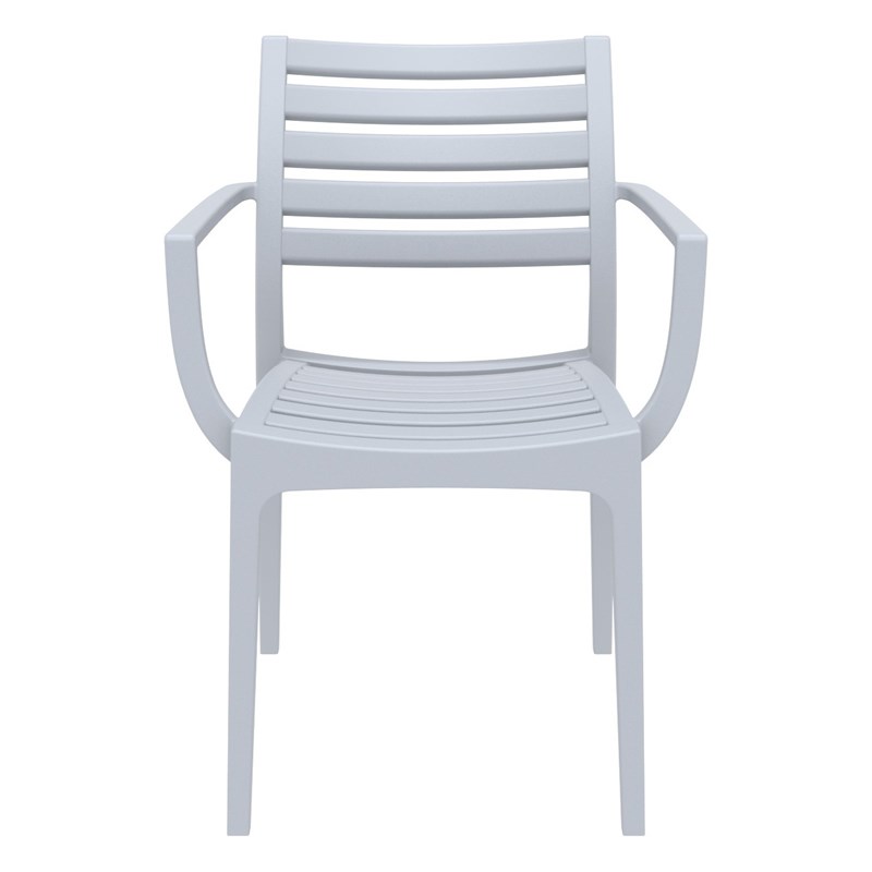 Compamia Artemis Outdoor Patio Dining Arm Chair in Silver Gray